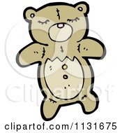 Cartoon Of A Brown Teddy Bear Royalty Free Vector Clipart by lineartestpilot