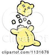 Cartoon Of A Ripped Up Yellow Teddy Bear 1 Royalty Free Vector Clipart by lineartestpilot