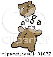 Cartoon Of A Ripped Up Teddy Bear 1 Royalty Free Vector Clipart