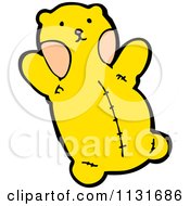 Cartoon Of A Yellow Teddy Bear Royalty Free Vector Clipart