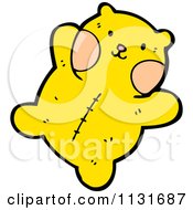 Cartoon Of A Yellow Teddy Bear Royalty Free Vector Clipart by lineartestpilot
