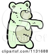 Cartoon Of A Green Teddy Bear Royalty Free Vector Clipart by lineartestpilot