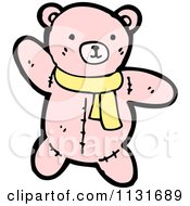 Cartoon Of A Pink Teddy Bear Royalty Free Vector Clipart