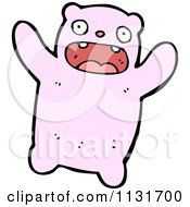 Cartoon Of A Pink Bear Royalty Free Vector Clipart