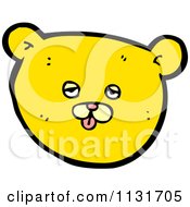 Cartoon Of A Yellow Bear Face 2 Royalty Free Vector Clipart