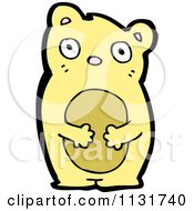 Cartoon Of A Yellow Bear 4 Royalty Free Vector Clipart