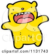 Cartoon Of A Yellow Bear Royalty Free Vector Clipart