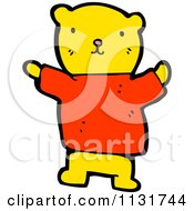 Cartoon Of A Yellow Bear Royalty Free Vector Clipart