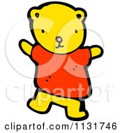 Cartoon Of A Yellow Bear Royalty Free Vector Clipart