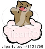 Cartoon Of A Bear On A Cloud Royalty Free Vector Clipart