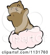Cartoon Of A Bear On A Cloud Royalty Free Vector Clipart