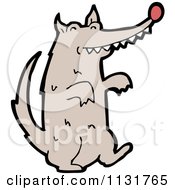 Cartoon Of A Wild Wolf Royalty Free Vector Clipart