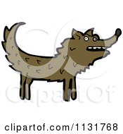Cartoon Of A Wild Wolf Royalty Free Vector Clipart