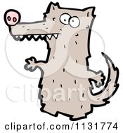 Cartoon Of A Happy Wolf 2 Royalty Free Vector Clipart