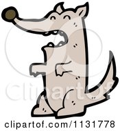 Cartoon Of A Brown Wolf Royalty Free Vector Clipart