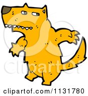 Cartoon Of An Orange Wolf Dog Royalty Free Vector Clipart