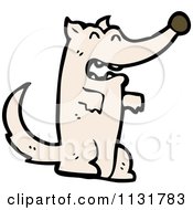 Cartoon Of A White Wolf Dog Royalty Free Vector Clipart