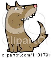Cartoon Of A Brown Wolf Dog Royalty Free Vector Clipart