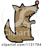 Cartoon Of A Brown Wolf Dog Royalty Free Vector Clipart