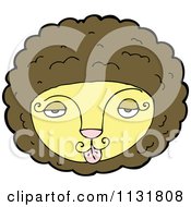 Cartoon Of A Wild Male Lion Face 1 Royalty Free Vector Clipart