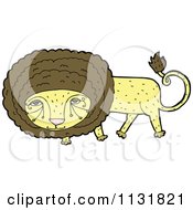 Cartoon Of A Wild Male Lion 3 Royalty Free Vector Clipart