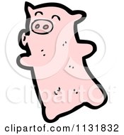 Cartoon Of A Pink Piggy Royalty Free Vector Clipart by lineartestpilot