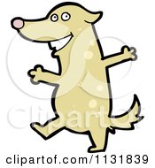 Cartoon Of A Happy Dog Walking Upright 1 Royalty Free Vector Clipart