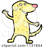 Cartoon Of A Yellow Dog Royalty Free Vector Clipart