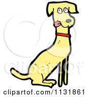 Cartoon Of A Yellow Dog 1 Royalty Free Vector Clipart