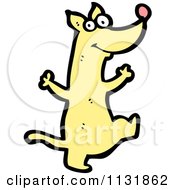 Cartoon Of A Yellow Dog 2 Royalty Free Vector Clipart