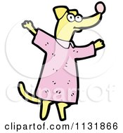 Cartoon Of A Yellow Dog In Clothes Royalty Free Vector Clipart