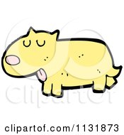 Cartoon Of A Yellow Dog Royalty Free Vector Clipart