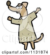 Cartoon Of A Brown Dog 3 Royalty Free Vector Clipart