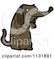 Cartoon Of A Begging Brown Pooch Dog Royalty Free Vector Clipart