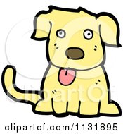 Cartoon Of A Yellow Pooch Dog Royalty Free Vector Clipart