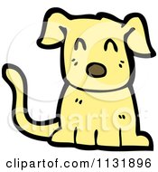 Cartoon Of A Yellow Pooch Dog Royalty Free Vector Clipart