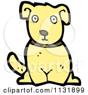 Cartoon Of A Yellow Pooch Dog Royalty Free Vector Clipart