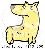 Cartoon Of A Yellow Pooch Dog Royalty Free Vector Clipart