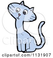 Poster, Art Print Of Blue Cat Sitting 2