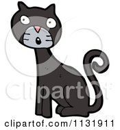 Cartoon Of A Black Kitty Royalty Free Vector Clipart