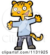 Cartoon Of A Ginger Cat Wearing Clothes Royalty Free Vector Clipart