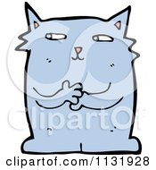 Cartoon Of A Blue Kitty Royalty Free Vector Clipart