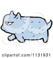 Cartoon Of A Blue Kitty Cat 2 Royalty Free Vector Clipart