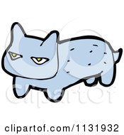Cartoon Of A Blue Kitty Cat 3 Royalty Free Vector Clipart
