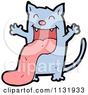 Cartoon Of A Blue Kitty Cat 1 Royalty Free Vector Clipart
