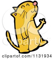 Cartoon Of A Ginger Cat Walking Royalty Free Vector Clipart
