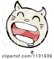 Cartoon Of A Kitty Cat Face 1 Royalty Free Vector Clipart by lineartestpilot