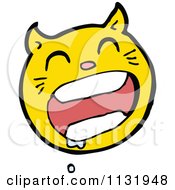 Cartoon Of A Ginger Kitty Cat Face 6 Royalty Free Vector Clipart by lineartestpilot