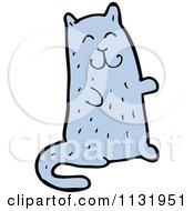 Cartoon Of A Blue Kitty Royalty Free Vector Clipart