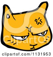 Cartoon Of A Ginger Kitty Cat Face 7 Royalty Free Vector Clipart by lineartestpilot
